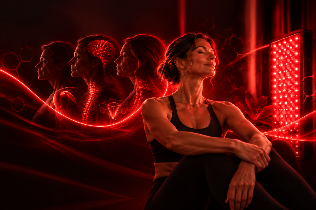 Terapia de Luz Vermelha na Menopausa e Perimenopausa: o que a ciência já sabe sobre energia celular, recuperação, pele, sono e saúde feminina