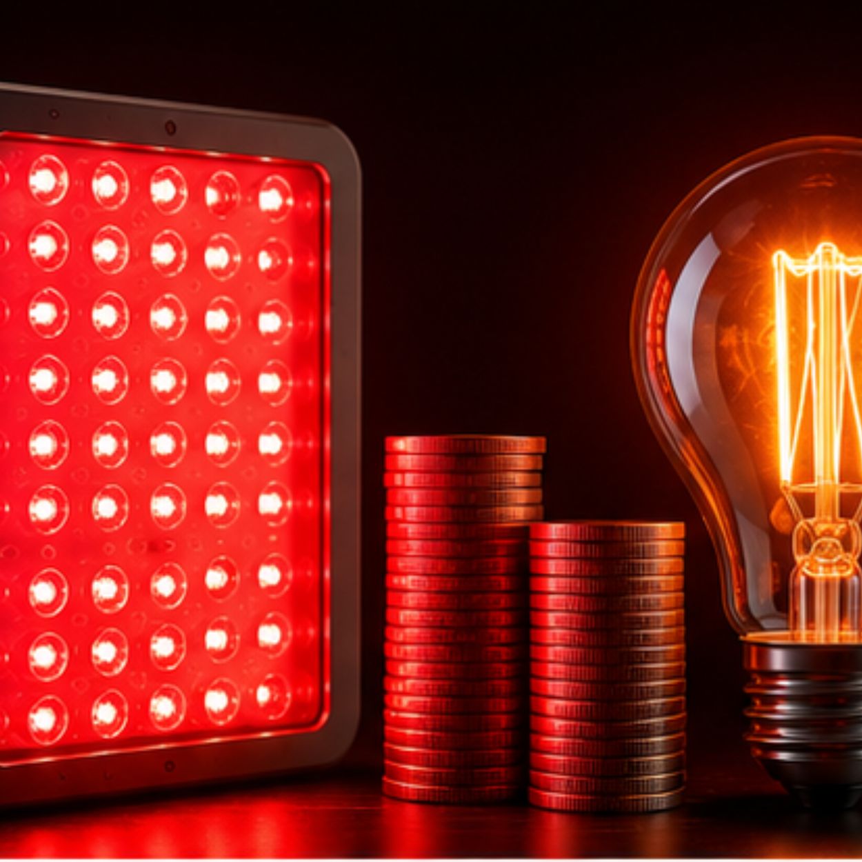 TheraFactor paineis Terapia de Luz Vermelha LED vs Lâmpadas Incandescência Maior Durabilidade e Menores Custos