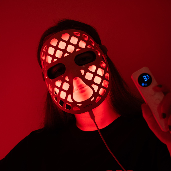 Mascara Facial Terapia de Luz Vermelha TheraFactor TheraLUMI FaceMesh Red Light Mask antiaging