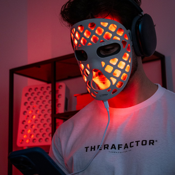 Mascara Terapia de Luz Vermelha TheraFactor TheraLUMI FaceMesh Red Light Mask profissional