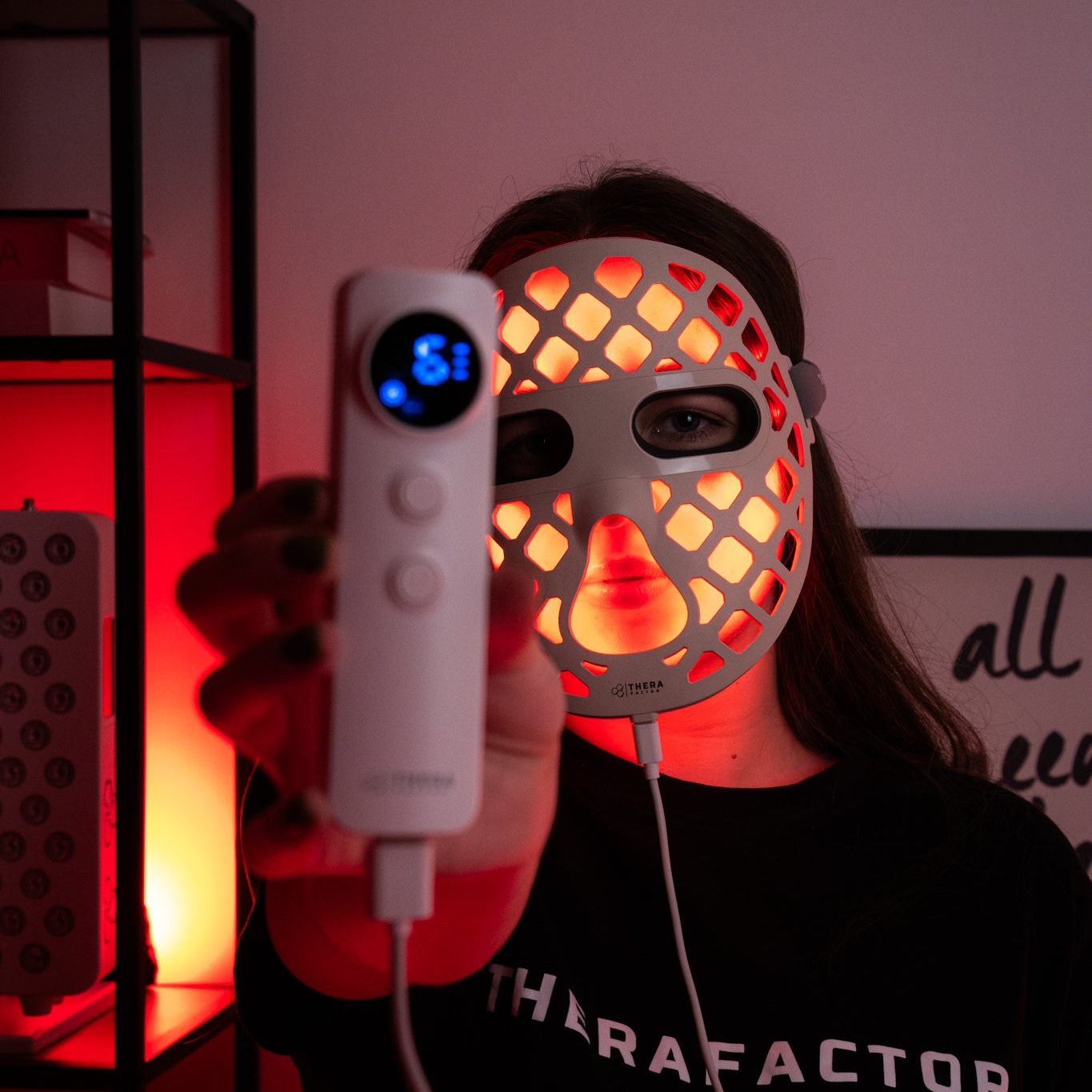 Mascara Facial Terapia de Luz Vermelha TheraFactor TheraLUMI FaceMesh Red Light Mask beneficios anti envelhecimento 
