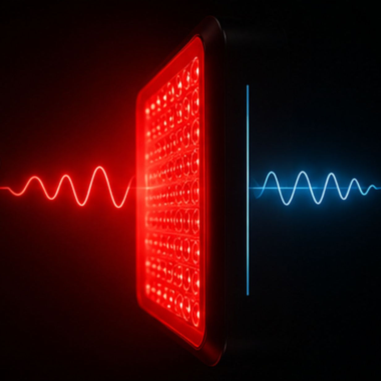 TheraFactor paineis Terapia de Luz Vermelha LED vs Lâmpadas Incandescência Sem Emissão de Luz Azul