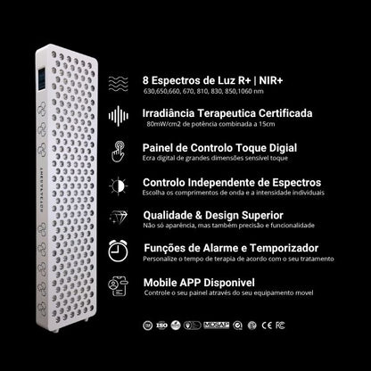 Painel TheraPRO de terapia de luz vermelha e infravermelho próximo da TheraFactor® em utilização Profissional