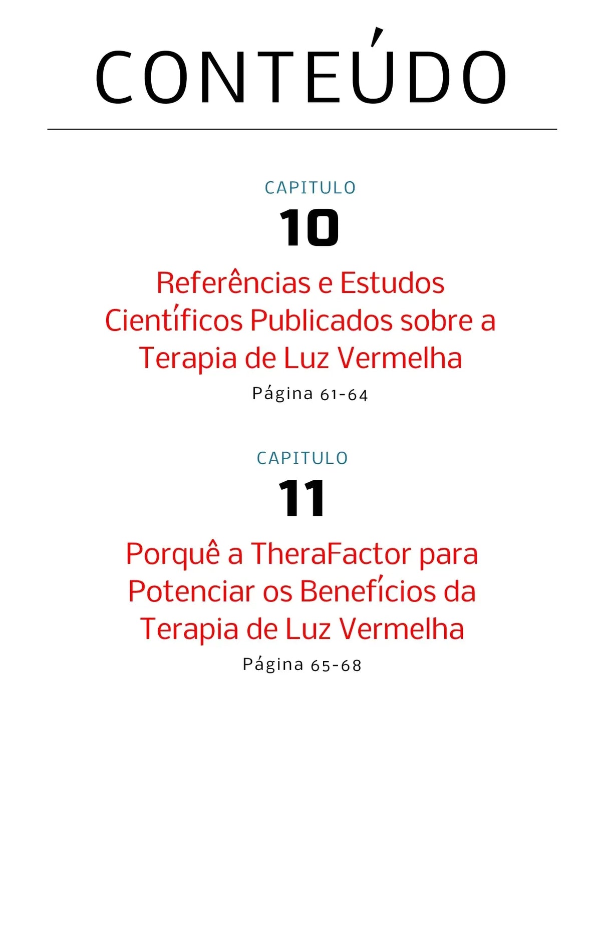 Índice do guia de terapia de luz vermelha, capítulos 10 e 11: estudos científicos e porquê a TheraFactor
