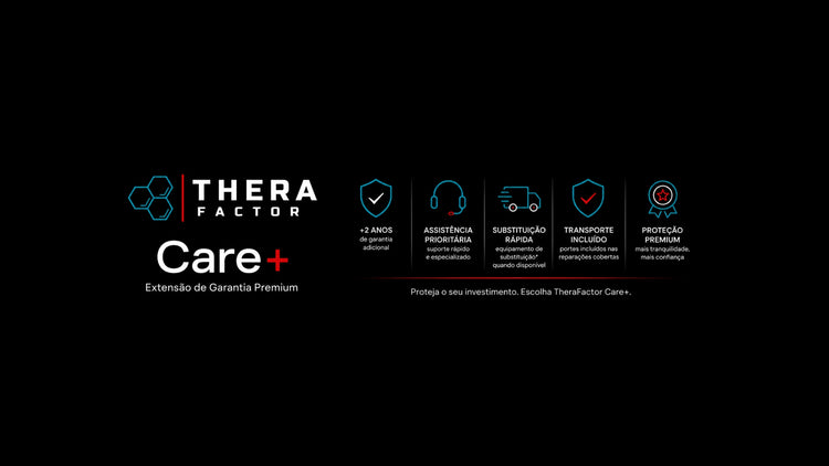 TheraFactor Care+: mais 2 anos de garantia, assistência prioritária, substituição rápida e transporte incluído