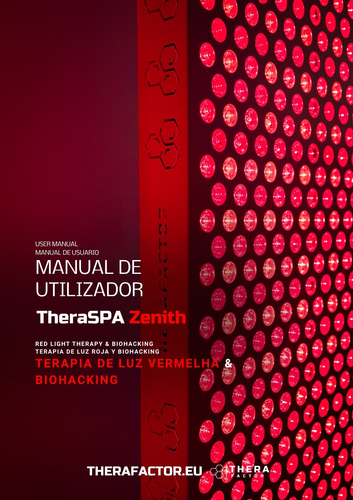 Manual Painel Terapia de Luz Vermelha TheraSPA Zenith